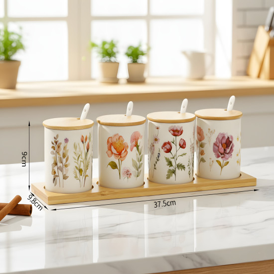 Porcelain Jar Set - 4 Pcs